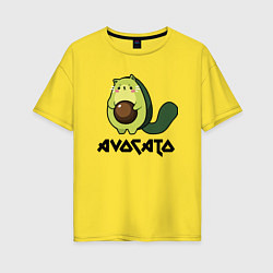 Футболка оверсайз женская Avocado - AvoCATo - Joke, цвет: желтый