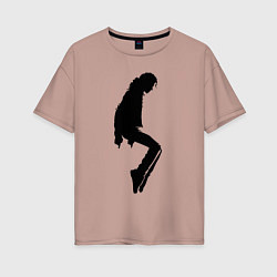 Женская футболка оверсайз Силуэт Майкла Джексона - Minimalism