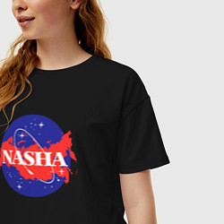 Футболка оверсайз женская NASHA - наша Земля, цвет: черный — фото 2