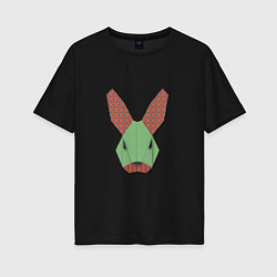 Женская футболка оверсайз Patchwork rabbit