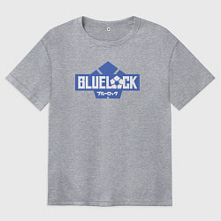 Женская футболка оверсайз Logo Blue Lock