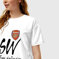 Футболка оверсайз женская Arsenal - sweeper - England - London, цвет: белый — фото 2