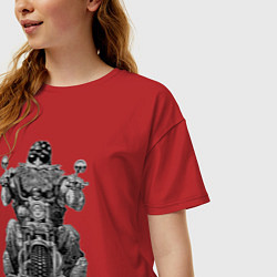 Футболка оверсайз женская Ride biker, цвет: красный — фото 2