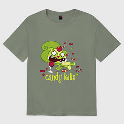Футболка оверсайз женская Nutty - candy kills, цвет: авокадо