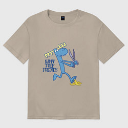 Футболка оверсайз женская Lumpy eyes, цвет: миндальный