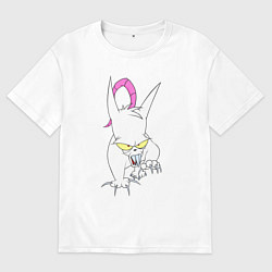 Женская футболка оверсайз Evil the cat - Червяк джим