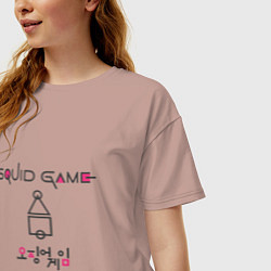 Футболка оверсайз женская Squid game style, цвет: пыльно-розовый — фото 2
