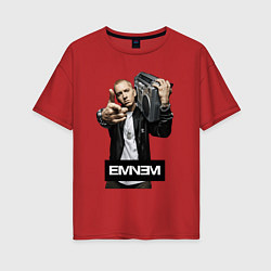 Футболка оверсайз женская Eminem boombox, цвет: красный