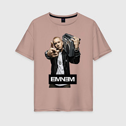 Футболка оверсайз женская Eminem boombox, цвет: пыльно-розовый