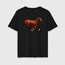 Женская футболка оверсайз Чистокровная верховая лошадь