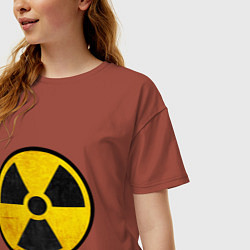 Футболка оверсайз женская Atomic Nuclear, цвет: кирпичный — фото 2