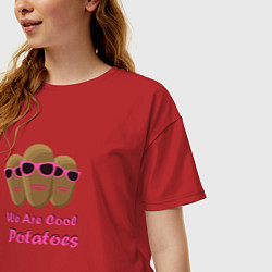 Футболка оверсайз женская We are cool potatoes, цвет: красный — фото 2