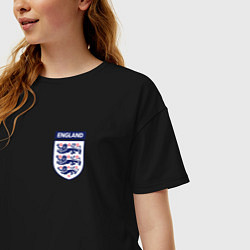 Футболка оверсайз женская Сборная Англии логотип, цвет: черный — фото 2