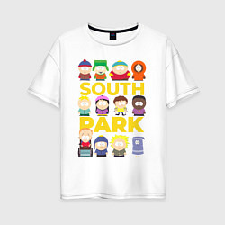 Женская футболка оверсайз Южный парк персонажи
