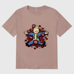 Футболка оверсайз женская Vault boy caps, цвет: пыльно-розовый