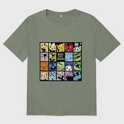 Футболка оверсайз женская All happy three friends, цвет: авокадо