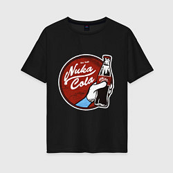 Футболка оверсайз женская Nuka cola sticker, цвет: черный