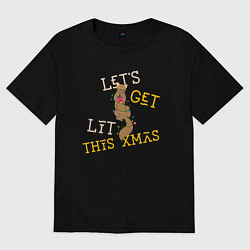 Женская футболка оверсайз Давайте зажжем на рождество