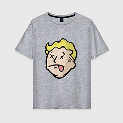 Футболка оверсайз женская Dead vault boy, цвет: меланж