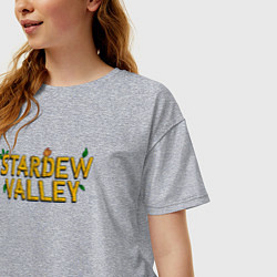 Футболка оверсайз женская Stardew Valley logo, цвет: меланж — фото 2