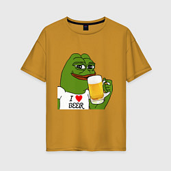 Футболка оверсайз женская Drink Pepe, цвет: горчичный