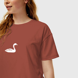 Футболка оверсайз женская Minimal goose, цвет: кирпичный — фото 2