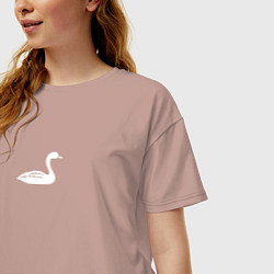 Футболка оверсайз женская Minimal goose, цвет: пыльно-розовый — фото 2