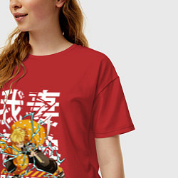 Футболка оверсайз женская Зеницу истребитель демонов, цвет: красный — фото 2