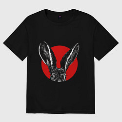 Футболка оверсайз женская Rabbit ears, цвет: черный