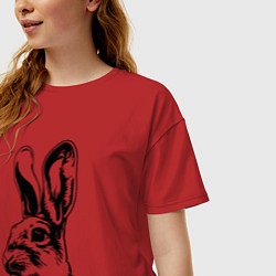 Футболка оверсайз женская Wild rabbit, цвет: красный — фото 2