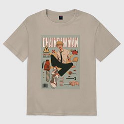 Футболка оверсайз женская Дэндзи из Chainsaw Man, цвет: миндальный