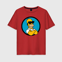 Женская футболка оверсайз Гомер Симпсон - крутой чувак
