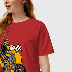 Футболка оверсайз женская BMX rider, цвет: красный — фото 2