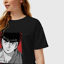 Футболка оверсайз женская Иппо, цвет: черный — фото 2