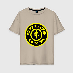 Футболка оверсайз женская Golds GYM, цвет: миндальный