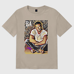 Футболка оверсайз женская Бен Аффлек - кинозвезда, цвет: миндальный