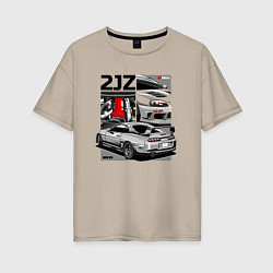Женская футболка оверсайз Toyota Supra mk4 2JZ