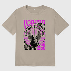 Женская футболка оверсайз Гитара с крыльями voodoo rock