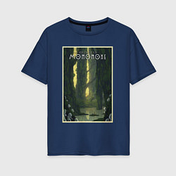 Футболка оверсайз женская Mononoke poster, цвет: тёмно-синий