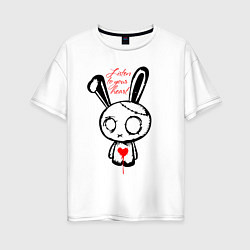 Женская футболка оверсайз Слушай своё сердце - rabbit