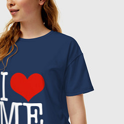 Футболка оверсайз женская I love me, цвет: тёмно-синий — фото 2