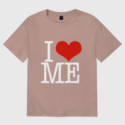 Футболка оверсайз женская I love me, цвет: пыльно-розовый