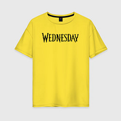 Футболка оверсайз женская Logo black Wednesday, цвет: желтый