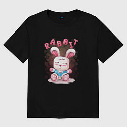 Футболка оверсайз женская Крольчонок милашка, цвет: черный