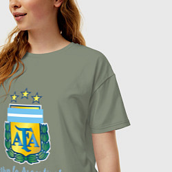 Футболка оверсайз женская Эмблема федерации футбола Аргентины, цвет: авокадо — фото 2