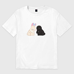 Футболка оверсайз женская Энид и Уэнсдэй, цвет: белый