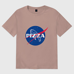 Футболка оверсайз женская Nasa - pizza, цвет: пыльно-розовый
