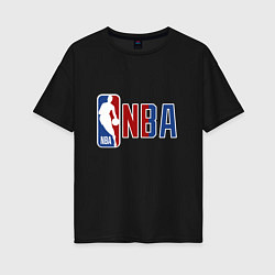 Футболка оверсайз женская NBA - big logo, цвет: черный