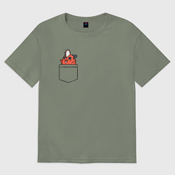 Женская футболка оверсайз Почита в кармане