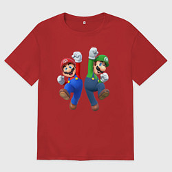 Женская футболка оверсайз Марио и Луиджи